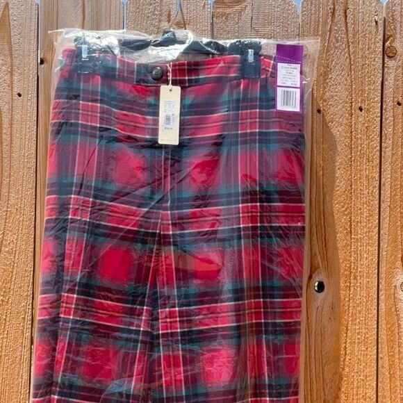 🔥 Copper Key High Rise Wide Leg Plaid Trousers, Size-XXL - Picture 5 of 10